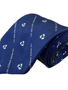 Givenchy Mens Navy Logo Print Neck Tie 175 Water Street Design Elegant